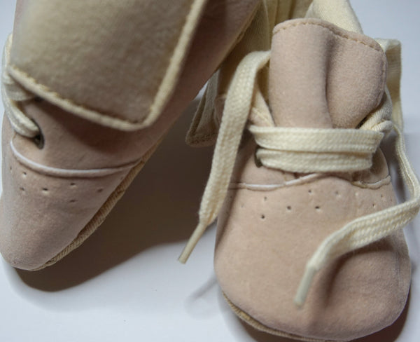 Beige Cotton Baby Shoes