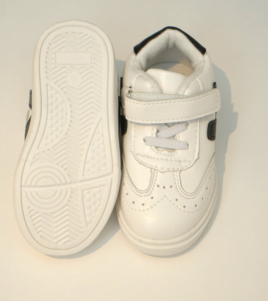 White and Navy Blue Strap Shoes