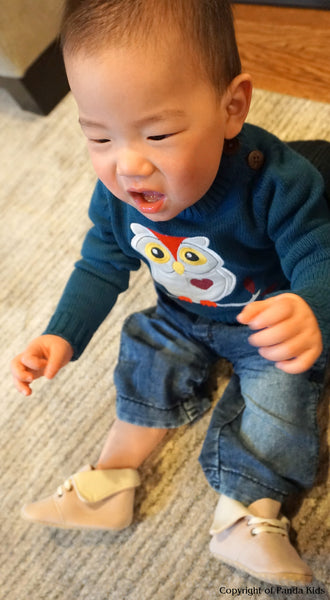 Beige Cotton Baby Shoes