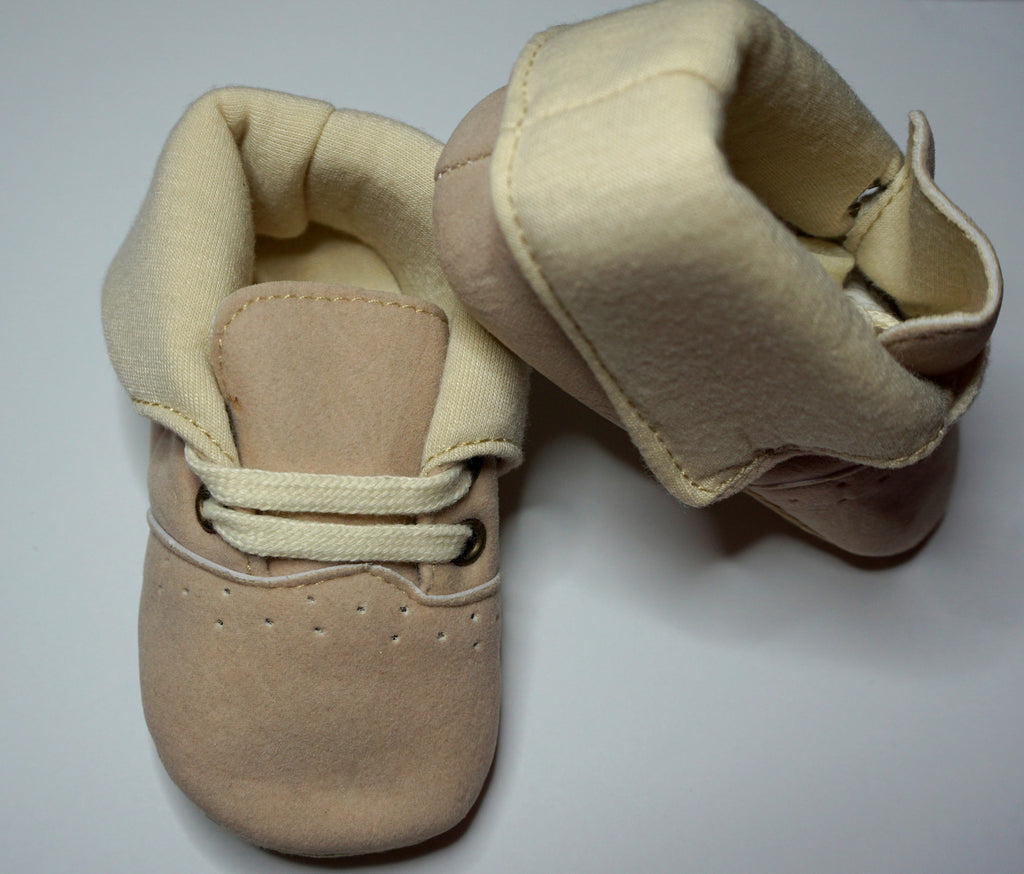 Beige Cotton Baby Shoes