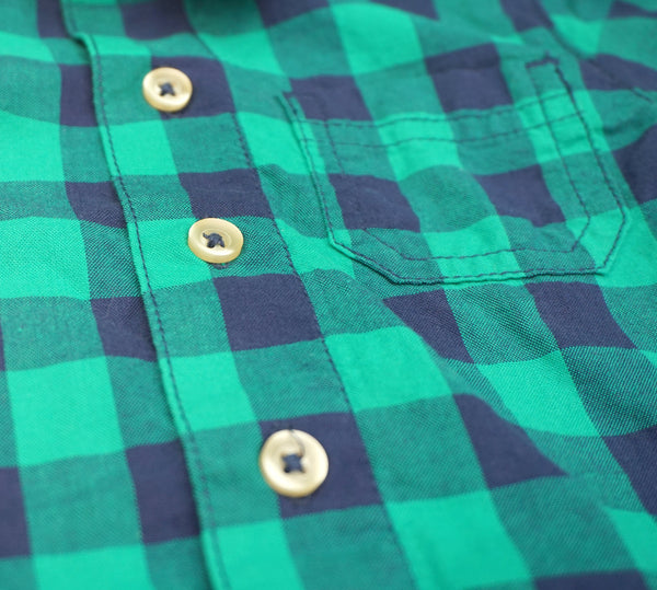 Blue and Green Checkers Long Sleeve Shirt