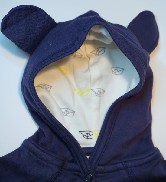 Organic Cotton Blue Hoody Sweatshirt